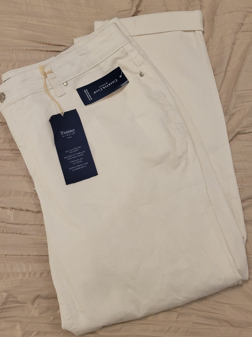Charter Club White Women's Tummy Control Pants NWT